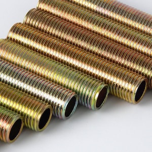3 Pack of Fully Threaded, Zinc Plated 1/4 Ip Threaded Rod Nipples