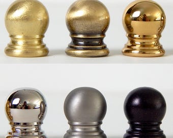 Solid Brass Ball Lamp Finials 1/4-27F Various Finishes Available