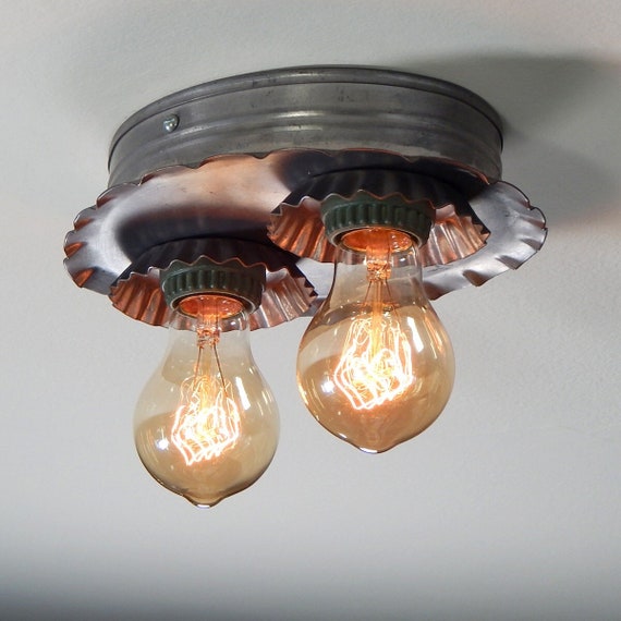 Vintage Flush Mount Tin Ceiling Light Fixture Vintage Flush Mount Tin Ceiling Light, Tin Ceiling Light Fixtures