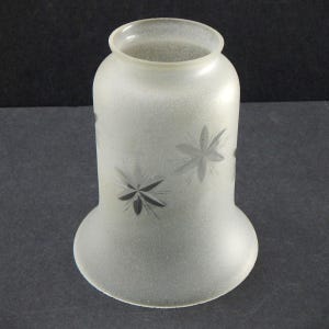 2 1/4 (2.25) Inch Vintage Etched Bell Shaped Glass Light Fixture Shade