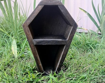 Mini Coffin Shelf: Gothic Decor, Witchy Vibes, 12 Inch Tall
