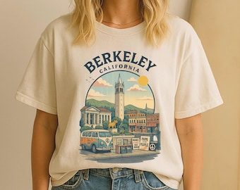 T-shirt Berkeley California Comfort Colors: maglietta oversize stile college