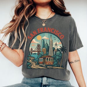 San Francisco Shirt, California Vintage San Francisco TeeComfort Colors®SanFrancisco Souvenir GoldenGate tee, Frisco Tshirt,Cali travel gift