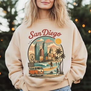 San Diego Sweatshirt, California Sweat SanDiego Vacation Sweat San Diego California Sweater Vacation Gifts San Diego Sweatshirt Gildan®18500