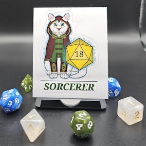 DnD-rol: sticker tovenaar | D20 Cat-collectie