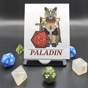 DnD Roll: Paladin Sticker | D20 Cat Collection