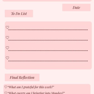 Sunday Reset Planner For College Students | Weekly Intentions, Self-Care (Digital Download)