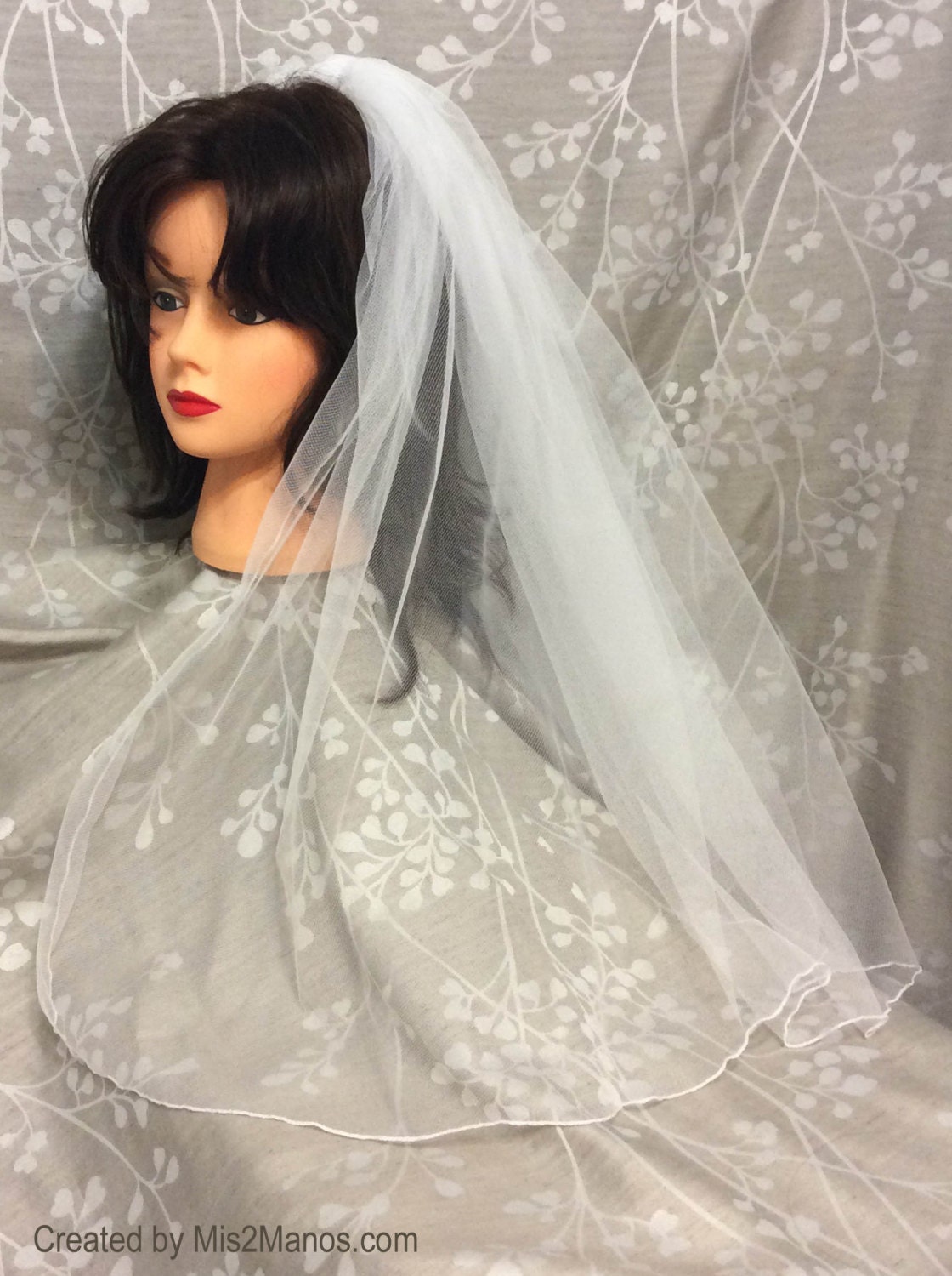 Wedding Veil Elbow Length Bridal Veil Single Tier Bridal Etsy