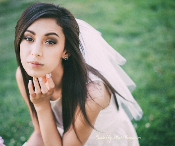 White Party Veil, Bachelorette Veil, Three Tiered Veil, Girls night out veil, Party Veil - NO BOW Il_570xn