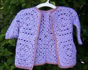 Granny Square Baby Sweater Pattern Instant Download Digital File