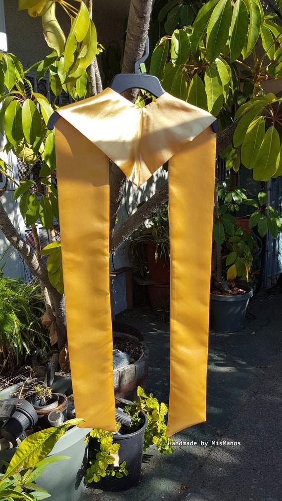 Graduation Stole, Gold Satin Stole, PHOTO Prop, Choir or Clergy Stole Graduation Photo Prop READY to Ship! Made in the USA Il_570xn