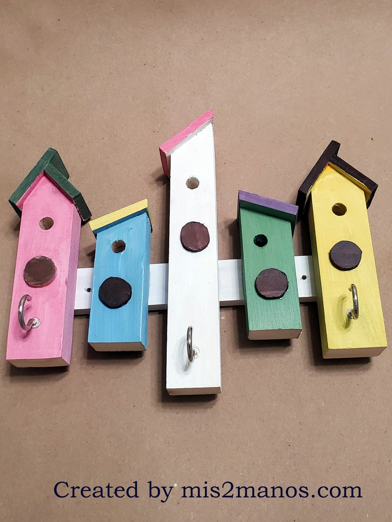 Birdhouse Key Holder/jewelry Holder Wall Keyholder Wood Etsy