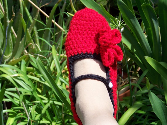 Ballerina Slippers Pattern Adult Size 7-8 Instant Download, Digital file Crochet Pattern Il_570xn
