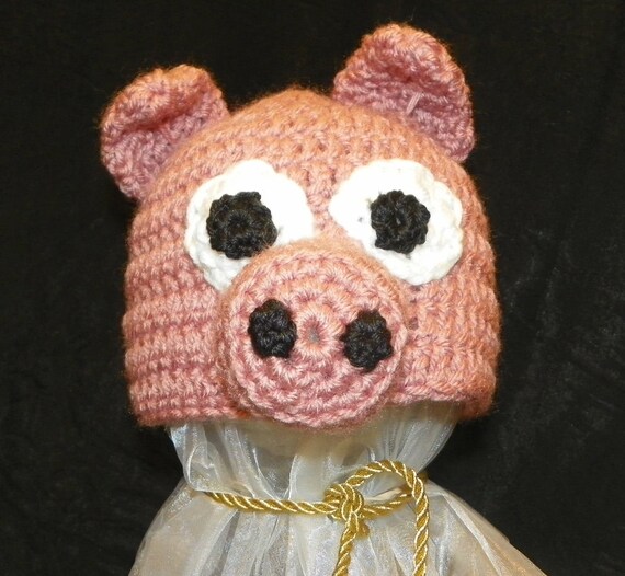 Little Piggy Baby Beanie Hat Crochet Pattern Size 6months to 24 months Il_570xn