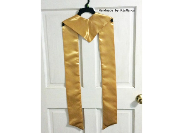 Graduation Stole, Gold Satin Stole, PHOTO Prop, Choir or Clergy Stole Graduation Photo Prop READY to Ship! Made in the USA Il_570xn