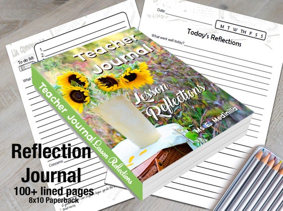 Teacher Reflection Writing Journal 100 pages of writing 8x10 inch paperback Il_570xn