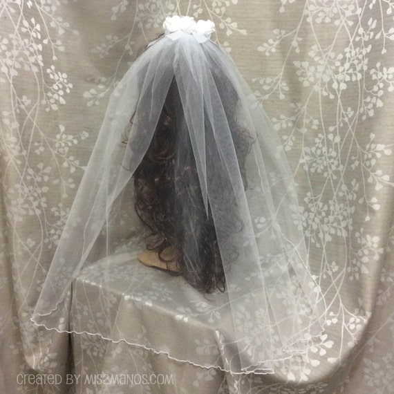 First Communion Veil, Flower Girl Veil, White Girl Veil, White Rolled Hem Viel ONLY Il_570xn