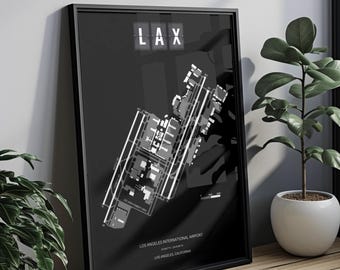 Diagrama minimalista do aeroporto LAX: presente de aviação moderno