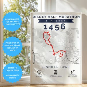 Personalized Runner Completion Map - Perfect Gift for Runners, Any Race customized, Commemorate 10k 5k Gift