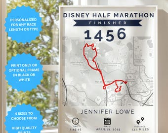 Gepersonaliseerde print renroutekaart: cadeau hardloper, aangepaste marathonkunst