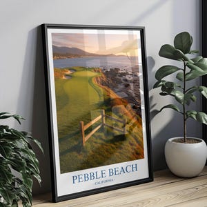 Pebble Beach Golf Print – 7th Hole at Pebble Beach, Golf Decor Wall Art, Golf Gift for Him, The Masters Poster, Golfer Art, Augusta