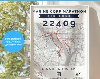 Gepersonaliseerde racekaartposter: cadeau marathon, halve marathon, triatlon finisher