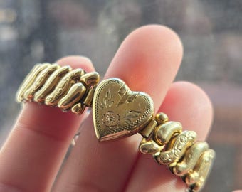 1940's WWII Child's Sweetheart Bracelet • 10K GF Co-star Vintage