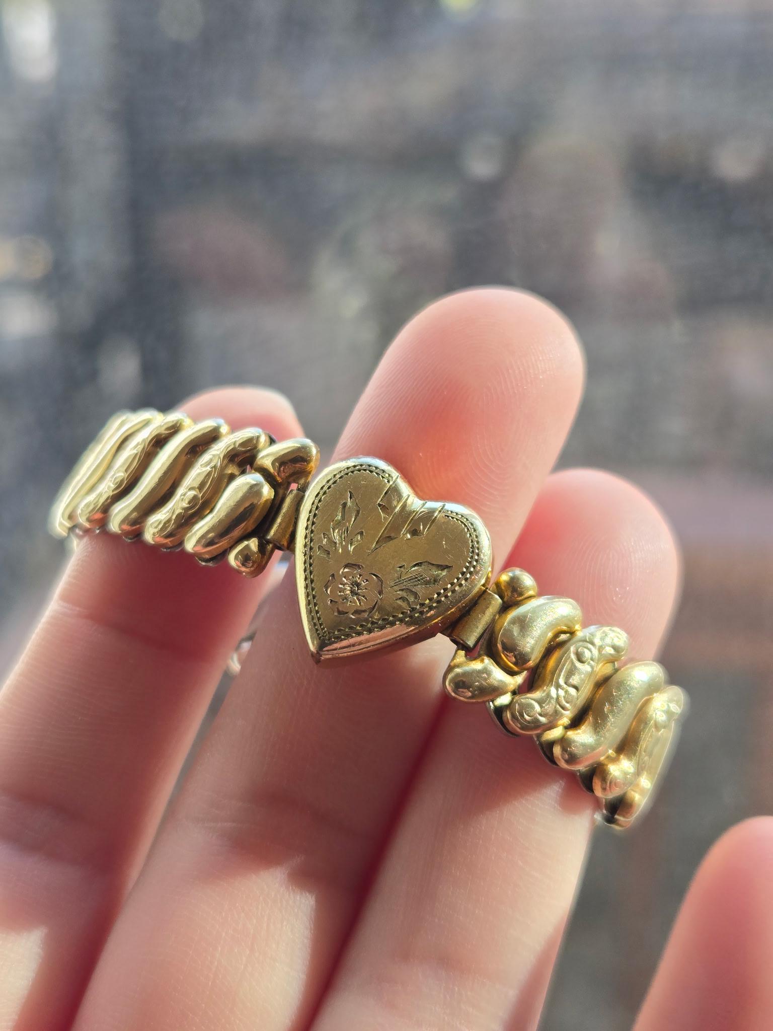 1940's WWII Child's Sweetheart Bracelet • 10K GF Co-star Vintage