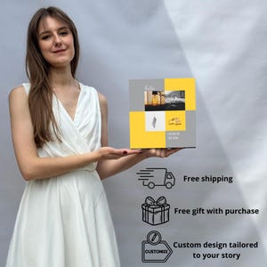 Yellow Photo Album with Printed Photos Seasonal Gift for Husband & Wife Summer, Spring, or Fall Custom Memory Book