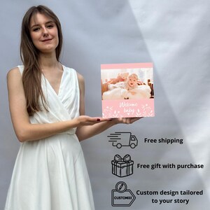 First baby photo album Printed album Newborn Baby Girl Photo Album with Printed Photos First Memory Book Custom Baby Album Gift