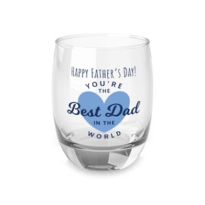 Father&#39;s Day Whiskey Glass, Personalized Dad Gift, Unique Barware, Custom Glass for Whiskey Lovers