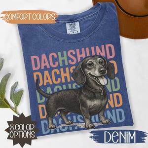 Dachshund Comfort Colors T-Shirt – Cute Wiener Dog Tee | Vintage Soft Doxie Shirt | Sausage Dog Gift for Dog Lovers