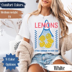 Farmer’s Market Lemons Comfort Colors T-Shirt – Cottagecore Fruit Tee, Vintage Market Aesthetic Shirt, Lemon Graphic Tee, Garden Tee