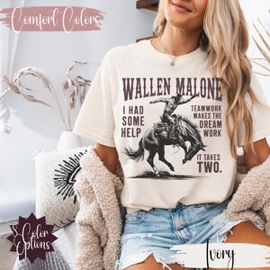 Wallen Malone inspired Comfort Colors T-Shirt | Country Music Fan Tee | Vintage Rodeo Graphic Shirt | Tailgate Outfit | Nashville Cowgirl
