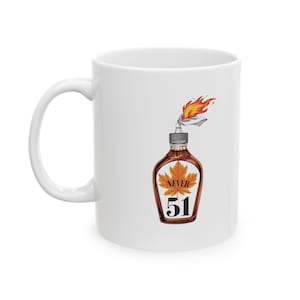 Never 51 Ahornsirup Molotov Cocktail Keramiktasse, lustige Kaffeetasse, Bauernhausdekor Geschenk, personalisierte Küchengeschirr, Tierliebhabergeschenk