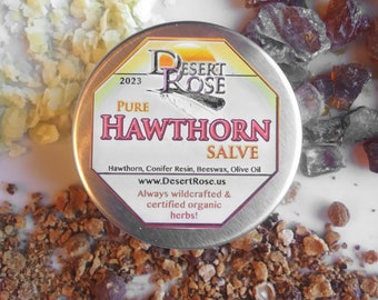 Pure Hawthorn Berry Salve: .5 or 1 fl oz - wildcrafted herbal ingredients, handmade all natural topical remedy - Crataegus Laevigata
