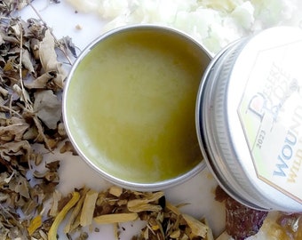 Wound Coat Wild Rescue Salve: .5 or 1 fl oz - organic and wildcrafted herbs, handmade all natural topical remedy