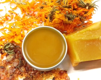 Pure Calendula Salve: .5 or 1 fl oz - organically homegrown flowers, handmade all natural topical remedy - Calendula officinalis