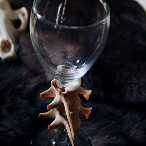 Bone Challis - Authentic Glass Challis Adorned with Real Coyote Bones