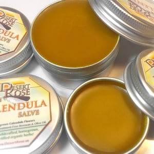 Pure Calendula Salve: .5 or 1 fl oz organically homegrown flowers, handmade all natural topical remedy Calendula officinalis image 5