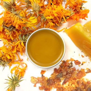 Pure Calendula Salve: .5 or 1 fl oz organically homegrown flowers, handmade all natural topical remedy Calendula officinalis image 4