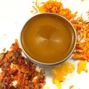 Pure Calendula Salve: .5 or 1 fl oz organically homegrown flowers, handmade all natural topical remedy Calendula officinalis image 2