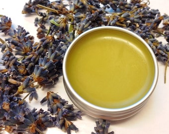Pure Lavender Salve - 0.5 or 1.0 fl oz. - organically grown herbal ingredients, handmade all natural topical remedy - var. Lavandula