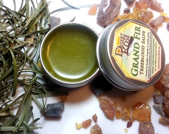 Grand Fir Tree Blood Salve: .5 or 1 fl oz - wildcrafted herbal ingredients, handmade all natural topical remedy - Abies Grandis