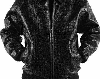 ジャケット・アウター BELVET Croc-Embossed Leather Jacket Croc-Embossed Jacket Jacket – BELVET
