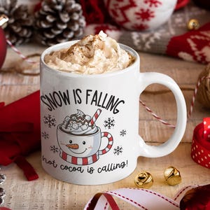 Winter Hot Cocoa Mug, Fun Coffee Mug Gift