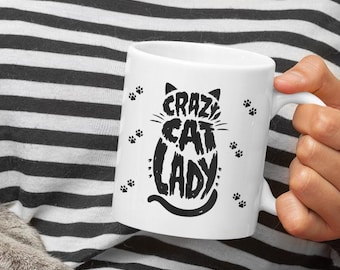 クレイジーキャットレディマグカップ：面白いコーヒーカップ