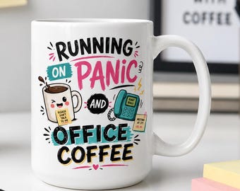 Kubek na kawę Running on Panic & Office