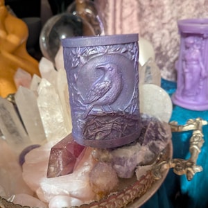 Crow Candle: Mugwort infused For Dreamwork, Intuition & Liminal Space Magic