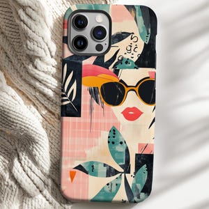Vintage 90s Collage Phone Case: Retro Design, Protective Dual Layer